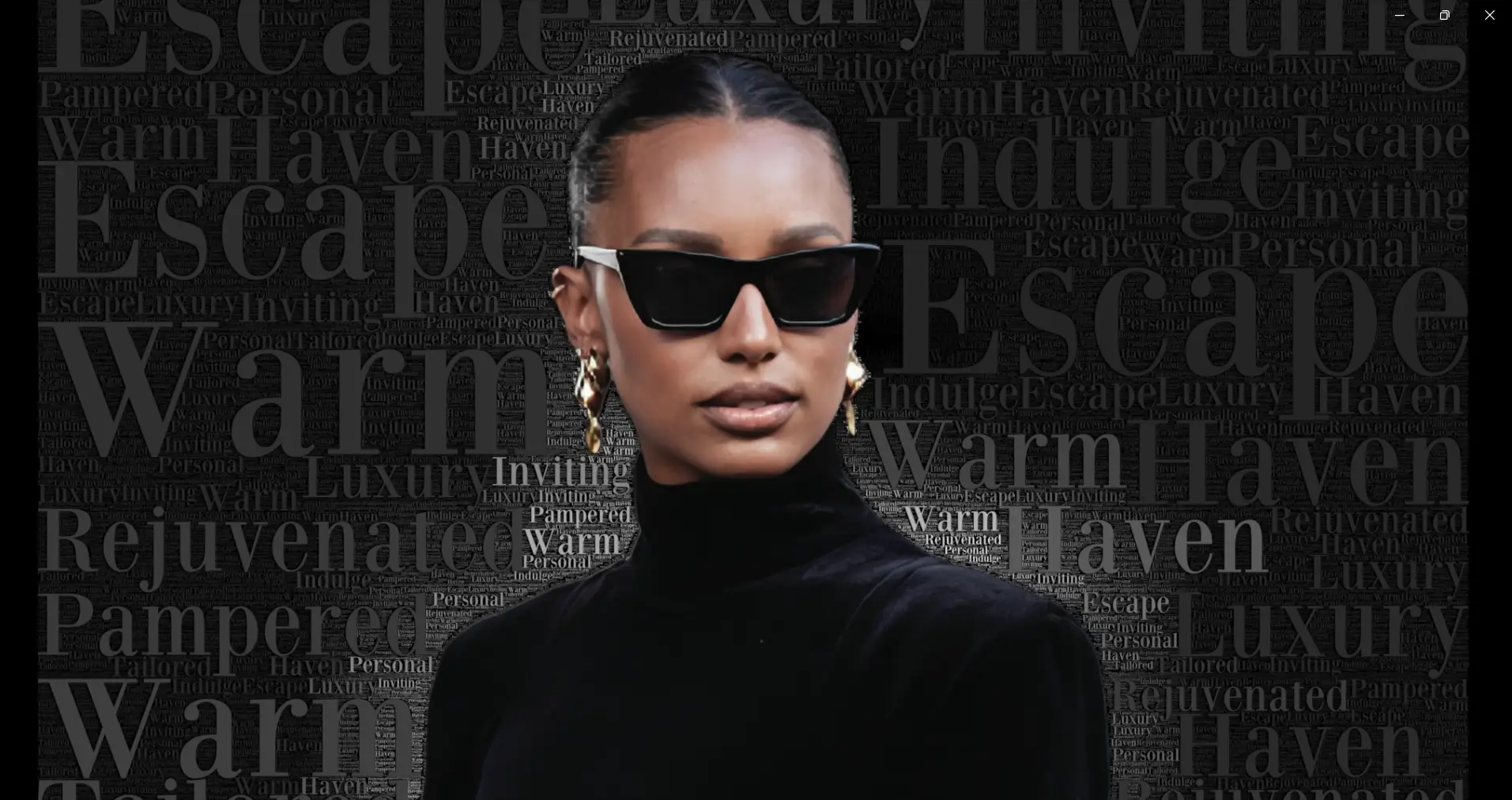 Stylized portrait with a word overlay, embodying the atmosphere of Armani Nail Boutique, a luxury nail salon in Vancouver.